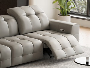 Divano Reclinabile Elettrico in Vera Pelle Personalizzabile, Stile Minimalista Italiano per Soggiorno - Product Image 4