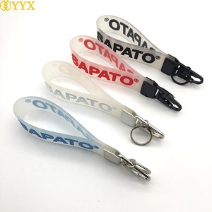 Jelly Keychains Carabinber Hook Wrist Lanyard PVC Transparent Lanyard With Custom Logo