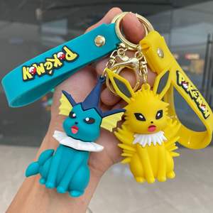 Vente en gros de porte-clés en caoutchouc 3D Anime Pokemoned PVC Cartoon Pikachu Eevee Silicone Pokem - Product Image 5