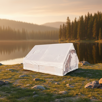 Carpa Inflable Impermeable de Oxford para Acampar, Portátil, de 12 Metros Cuadrados, para las Cuatro Estaciones, Apertura Automática Rápida, para 6-10 Personas