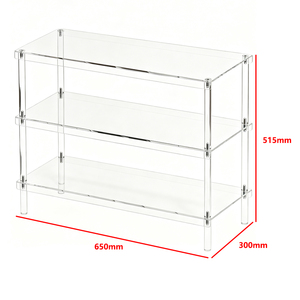 Fabrika Sıcak Satış Özelleştirme Desteği Üç Katmanlı Depolama Sabit Yerleştirme Vidalı Sabitleme Akrilik Şeffaf Ayakkabılık - Product Image 4