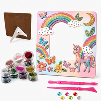 Kit d'artisanat Licorne : Cadre Photo Pailleté DIY – Ensemble de Jouets Créatifs pour Décoration Maison, Strass Scintillants – Idéal pour Garçons de 8 à 12 Ans – Vente en Gros pour Fêtes