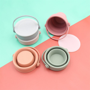 Silicone Baby <b>Snack</b> Cup Soft BPA Free With Handle Lid Toddler Kids Mealtime Container Food Grade Infant Storage Tableware - Product Image 1