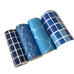 1.5mm thickness waterproof mosaic pvc film liner for swimming pool spa pool Net clamping cloth for sauna pool