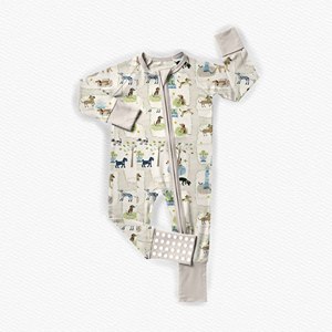 Combinaison de nuit douce en bambou pour tout-petits, imprimé mignon, fermeture éclair intégrale, <span class=keywords><strong>pyjama</strong></span> à pieds pour bébés garçons et filles, toutes saisons - Product Image 2