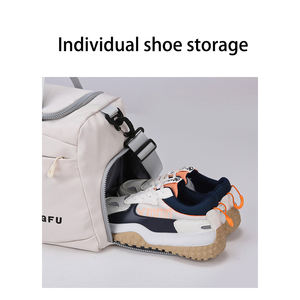 Sac de sport de voyage unisexe personnalisé avec logo, grande capacité, portable, à bandoulière, pour le yoga, la gym, avec compartiment à chaussures - Product Image 2