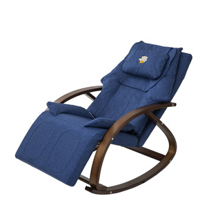 Fauteuil de massage inclinable bleu royal avec thérapie infrarouge intégrale, vibrations et compresse chaude pour la détente à domicile - Product Image 2