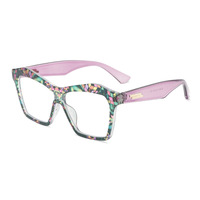 2025 coloré femmes carré Anti lumière bleue bloquant les lunettes pour la santé des yeux mode Unique Transparent lunettes décoratives femme