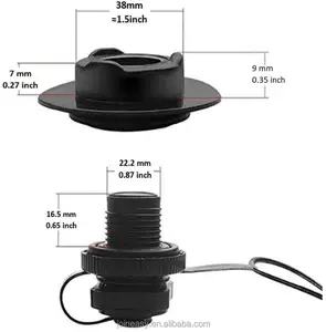 Boston Katup untuk Kursi Kayak, Katup Inflasi Bantalan Udara Perahu Tiup Sekrup Plug Hitam