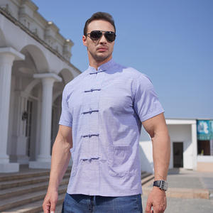 <span class=keywords><strong>เสื้อ</strong></span>แขนสั้นขนาดใหญ่พิเศษของผู้ชายเสื้อ<span class=keywords><strong>คอ</strong></span>ตั้งสไตล์จีน<span class=keywords><strong>คอ</strong></span>ตั้งหัวเข็มขัด<span class=keywords><strong>เสื้อ</strong></span>ขนาด<span class=keywords><strong>ใหญ่</strong></span>พิเศษสำหรับฤดูร้อน - Product Image 4