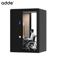 Espace de travail mobile intérieur insonorisé et accessible, cabine de réunion sans obstacle pour fauteuils roulants, poste de travail téléphonique