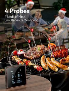 <span class=keywords><strong>Termometer</strong></span> Pemanggang Daging Digital, Layar LCD Besar, Luar Ruangan, Digital, Membaca Daging, <span class=keywords><strong>Termometer</strong></span> BBQ, Oven, <span class=keywords><strong>Termometer</strong></span>, App, Pemantauan Jarak Jauh dengan 4 <span class=keywords><strong>Probe</strong></span> - Product Image 6