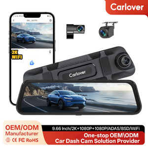 מצלמת דרך Carlover AI Dashcam <span class=keywords><strong>2K</strong></span> ADAS BSD WIFI עם מראה אחורית, שלוש מצלמות (קדמית, פנימית ואחורית) לרכב, עם <span class=keywords><strong>DVR</strong></span>. - Product Image 1
