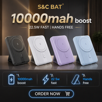 Chargeur ultra-rapide 22,5 W, batterie externe 10000 mAh, écran LED, charge sans fil, béquille intégrée pour smartphones, iPad - Portable, OEM