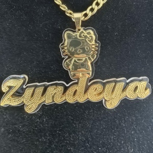 Collana <span class=keywords><strong>con</strong></span> Ciondolo Personalizzato in Acciaio Inox <span class=keywords><strong>con</strong></span> Foto, Gioielli Cartoon per Bambini e Adulti, Collana Personalizzata <span class=keywords><strong>con</strong></span> Nome Placcata Oro - Product Image 6