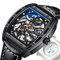 Montre mécanique automatique unique pour hommes Montres Tonneau creuses de luxe