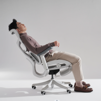 Chaise de bureau de direction moderne de luxe de haute qualité, chaise de bureau ergonomique en aluminium avec repose-pieds rétractable, dossier réglable