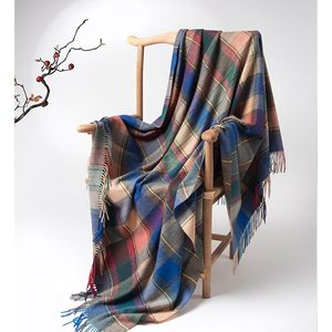 <span class=keywords><strong>2025</strong></span> thiết kế mới nội Mông Cổ 100% len kẻ sọc chăn cho nhà trong kho - Product Image 5