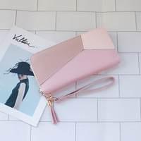 Dompet tempat kartu genggam wanita, dompet panjang kulit Pu mewah untuk wanita
