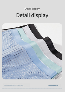 New Mesh Ice <strong>Silk</strong> <strong>Men's</strong> Underwear Sexy Seamless Breathable Full Sprang Boxers Briefs Shorts Custom Logo Gentleman Underpants - Product Image 6