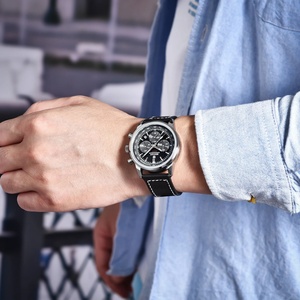 Montre homme BENYAR, chronographe, date, étanche, sport, cuir véritable, montre-bracelet homme, marque haut de gamme, montre de luxe, cadeau pour homme 5188 - Product Image 4