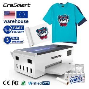 Erasmart RTS Cheap 2024 Mini Dtf Printer Printing Machine A4 Dtf Printer T-Shirts Hats Flexographic Textiles Inkjet Printer