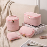 Trousse de maquillage confortable, trousse à cosmétiques de grande capacité, trousse de toilette de voyage, organisateur de maquillage portable avec double fermeture éclair