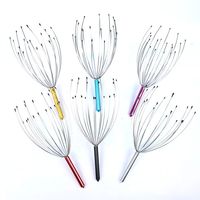 Grattoir de tête en acier inoxydable à 20 griffes avec logo personnalisé, masseur d'acupression pour doigts, anneaux de massage, outil de relaxation du cuir chevelu pour la maison et le salon