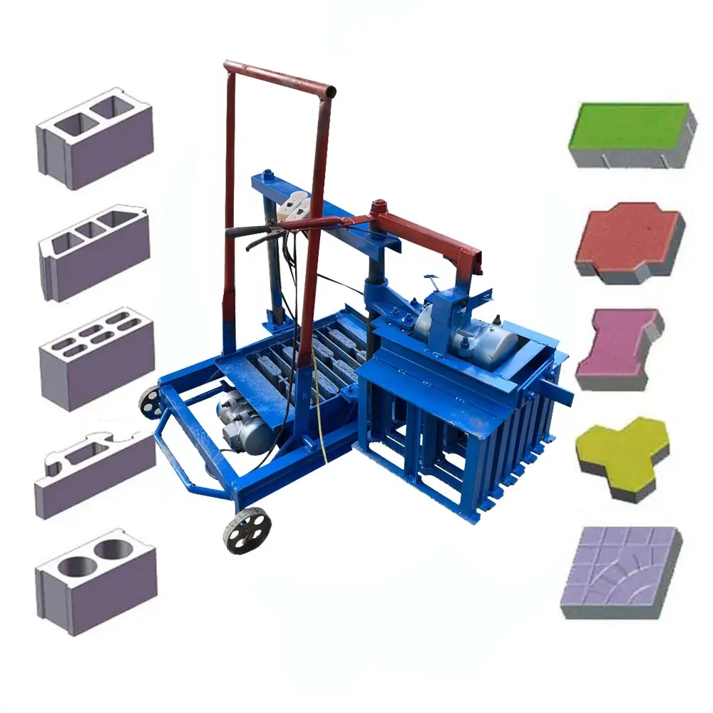 Cheapest Price of Brick Machine Mobile Small Concrete Hollow Solid Cement Diesel Engine Block Making Machine