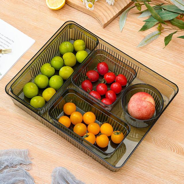 Multiduty Storage Bins Household Fruit Tool Transparent Plastic Box Organizers BPA Free Plastic Kitchen Storage Containers
