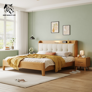 Proveedor chino de camas king size de 1.8m, económicas, personalizables, con gran stock, ecológicas, de diseño moderno, muebles de dormitorio, estructura de cama king size de madera. - Product Image 2
