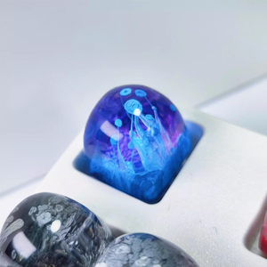 Keycaps en résine de boule d'algues marines personnalisées 1u pour clavier mécanique, keycaps artisanales Cherry MX, cadeau unique pour les joueurs - Product Image 3