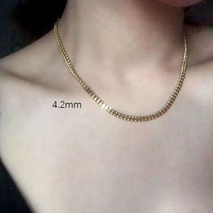 Xinfly 3.1mm 4.2mm 5.3mm 2023 Luxury Trending Customizable Brand Classic <b>Men</b> Women Unisex Pure 18K Gold Cuban Bracelet - Product Image 3