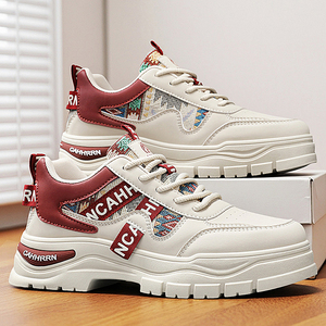 รองเท้าผู้ชายแบบ Low-Top Ethnic Patchwork Dad Shoes ระบายอากาศได้ดี พื้นรองเท้า PVC กันลื่น พื้นนุ่ม ใส่ได้ทุกฤดู รองเท้าลำลองสำหรับกิจกรรมกลางแจ้ง - Product Image 4