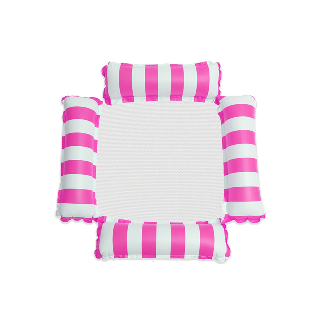 Four-tube striped floating raft-rose red