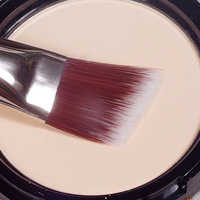 Nouvelle brosse à fond de teint ultra-fine et élargie à angle droit pour le visage, en fibres artificielles, manche en bois, ne retient pas le fond de teint liquide