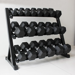 Hot Selling Home Gym Commercial Fitness Equipment 2.5Kg-50Kg Hex <strong>Dumbell</strong> Set With Rack Three-Layer Dumbbell Rack and <strong>Stand</strong> - Product Image 5