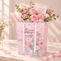 Sac en papier pour bouquet de fleurs imprimé sur mesure, emballage cadeau floral pour fleuriste