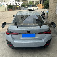 Aileron arrière noir brillant en ABS avec support en aluminium 19th Gen Aile arrière universelle style GT4RS pour voiture berline