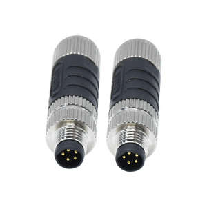 ขั้วต่อสายไฟแบบกันน้ำ M8 B Code 5 ขา แบบเกลียวตรง ประกอบในภาคสนาม ปลั๊กตัวผู้ กึ่งพลาสติก มาตรฐาน IP67 - Product Image 1