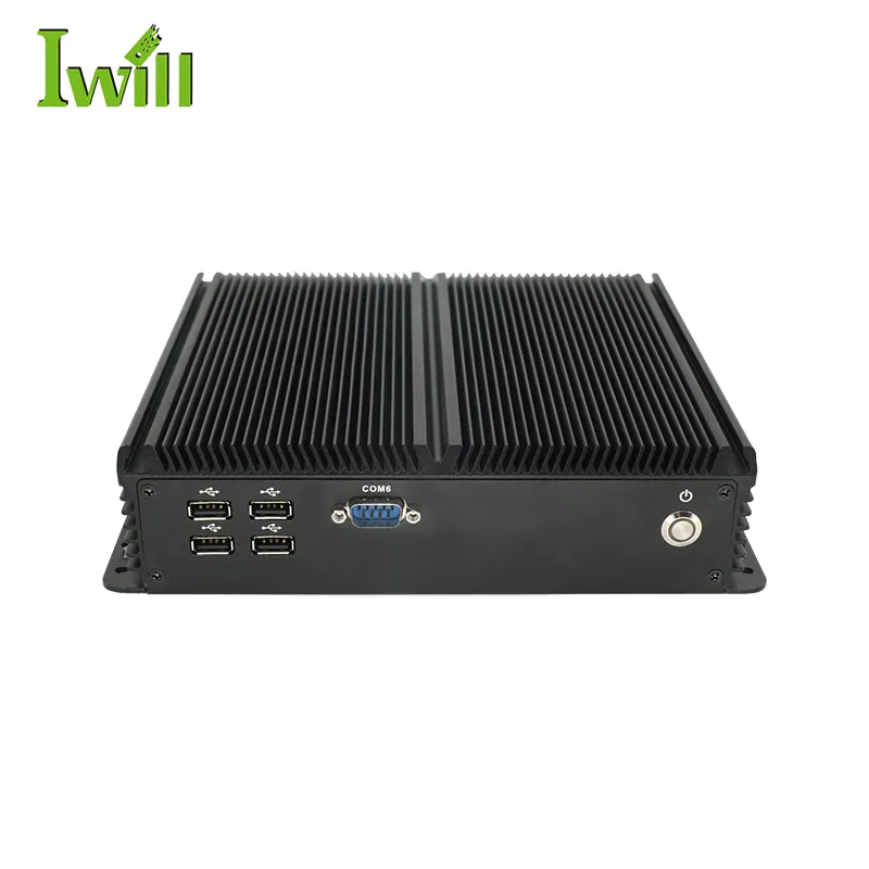 Industriale Fanless mini pc j4125 processore embedded computer dual Lan RS232 Linux OS DIN rail PC