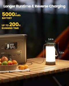 Lanterne de camping ultra-lumineuse à 135 LED, 1500LM, 200H, 5000mAh, 3 couleurs, lampe de camping d'urgence pour la randonnée - Product Image 2