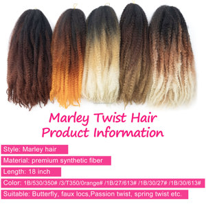 ANNA 14-24 "100g #1B/27/613 Precio de fábrica al por mayor Marley <span class=keywords><strong>Trenzas</strong></span> <span class=keywords><strong>Afro</strong></span> Kinky Curly Twiding Hair Crochet Twist <span class=keywords><strong>para</strong></span> <span class=keywords><strong>niñas</strong></span> - Product Image 3