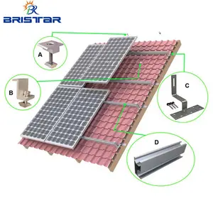 Bristar货架瓦屋顶安装闪光套件系统安装导轨铝端夹太阳能支架