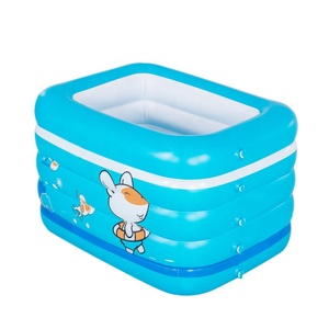 Piscine gonflable pour enfants en PVC de haute qualité, mini piscine pour bébé, épaisseur 5 mm, forme rectangulaire/ronde, marque WATERHAN, garantie 1 an - Product Image 1