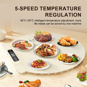 Plateau Chauffant Électrique Portable Pliable en Silicone, Tapis Chauffant pour Aliments, Assiettes Chaudes Roulantes pour Buffet, avec <span class=keywords><strong>Plaque</strong></span> <span class=keywords><strong>Chauffante</strong></span>, Utilisation Domestique avec UL - Product Image 3