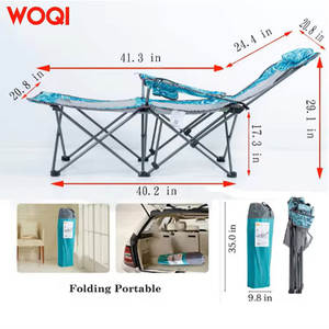 เก้าอี้ชายหาดพับได้ Woqi แบบตาข่ายปรับเอนได้ พร้อมที่วางแก้วและหมอน สำหรับตั้งแคมป์และตกปลา - Product Image 2