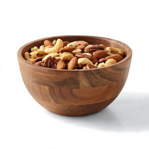 Bol de service vintage en bois d'acacia à motif côtelé pour salades et pâtes, forme personnalisée, résistant à la chaleur, écologique, compatible lave-vaisselle, pour la maison - Product Image 4