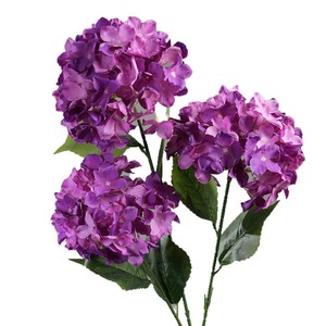 Flores Artificiales de Hortensia, Color Morado Intenso, Rama Individual, Arreglo Floral Realista, Decoración de Escritorio - Product Image 5