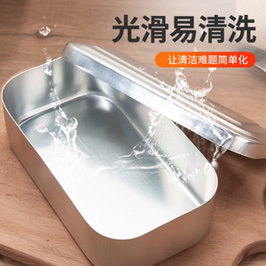 Aluminum Lunch Box Rectangle Stainless Steel Lid Thickened Outdoor Use Nostalgic Style - Product Image 3